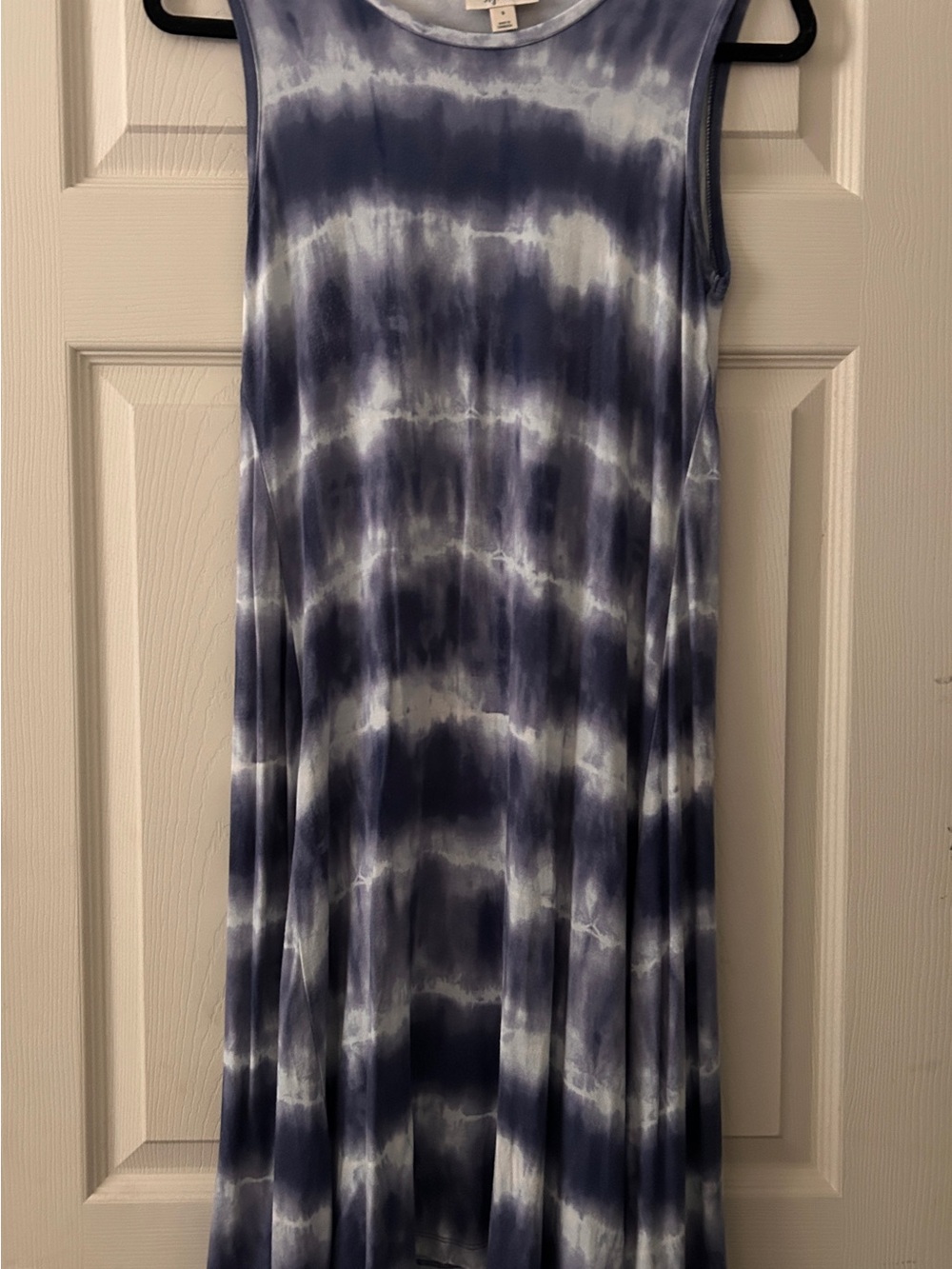 Sleeveless Blue Tie-Dye Dress